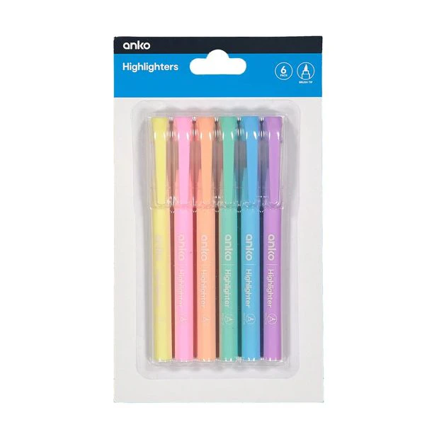 Highlighters, 6 Pack - Anko