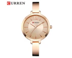 CURREN Top Luxury Brand Women Quartz Watch Ladies Rose Gold Wristwatches Dress Clock For Girl Relogio Feminino