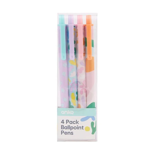 Ballpoint Pens, 4 Pack - Anko