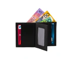 Pierre Cardin Mens Slim Bi-Fold Leather Wallet Rustic w/ RFID Protection in Black