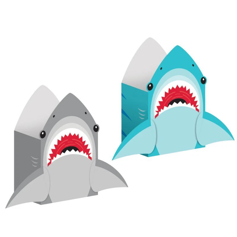 Shark Party Paper Treat Box 8 Pack