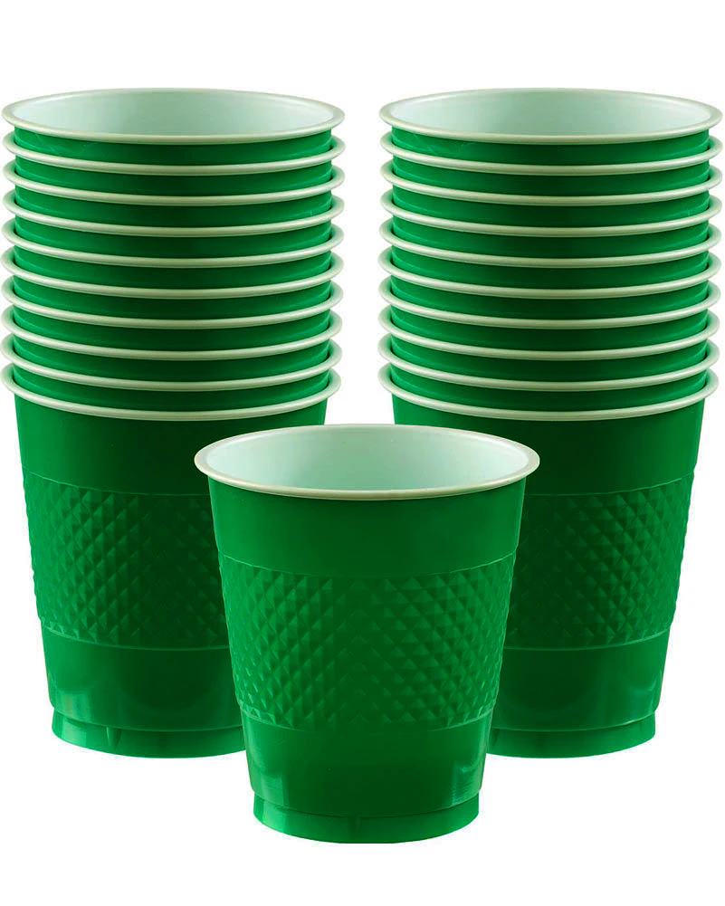 Festive Green Party Supplies Festive Green Plastic Cups 20 Pack