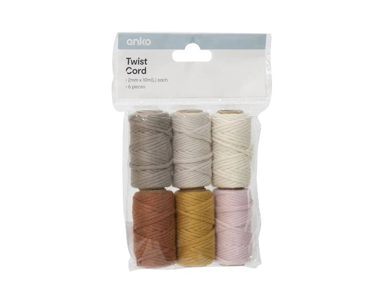 Twist Cord, 6 Piece - Anko