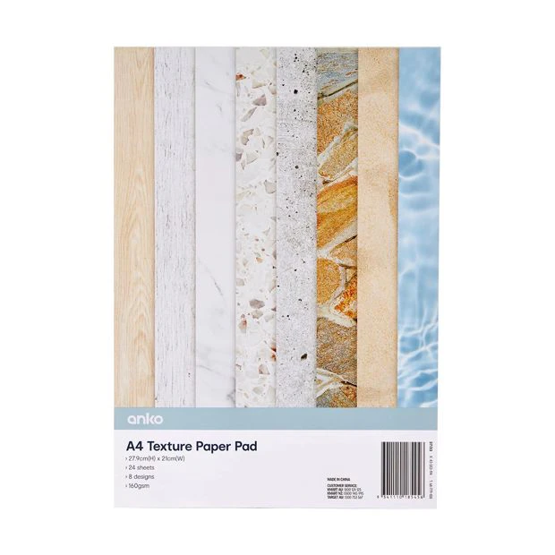 A4 Texture Paper Pad - Anko