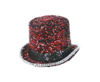 Fever Felt and Sequin Deluxe Top Hat Red Costume Accessory  Size: One Size