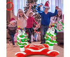 Giant Inflatable Christmas Tree Ring Toss Party Game Toys Kids Adults Family Stocking Stuffers  Supplies Favors(4 Score Santa Base, 4 Rings-Random Color)