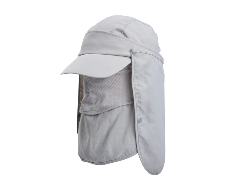 Summer UV Protection Face Neck Head Cover Hat Cap for Outdoor Cycling Fishing Light Gray