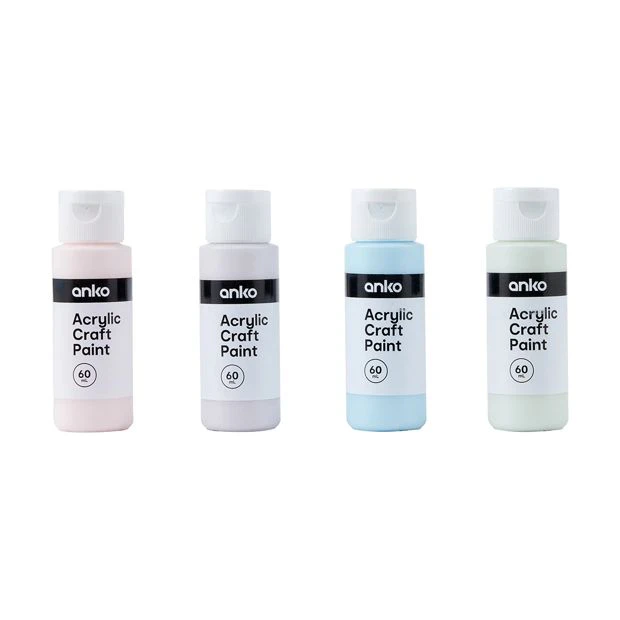 Pastel Acrylic Craft Paints, 4 Pack - Anko