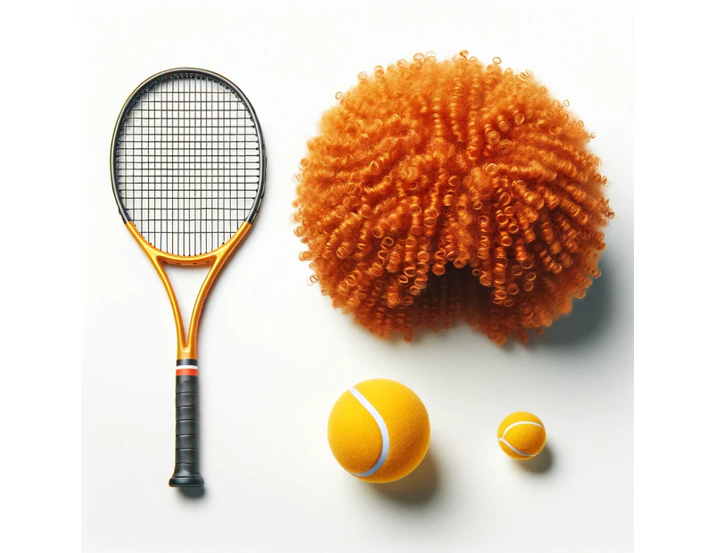 Jannik Sinner Inspired Wig Curly Afro Party Costume Tennis Dress Up - Orange