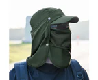 Summer UV Protection Face Neck Head Cover Hat Cap for Outdoor Cycling Fishing Army Green