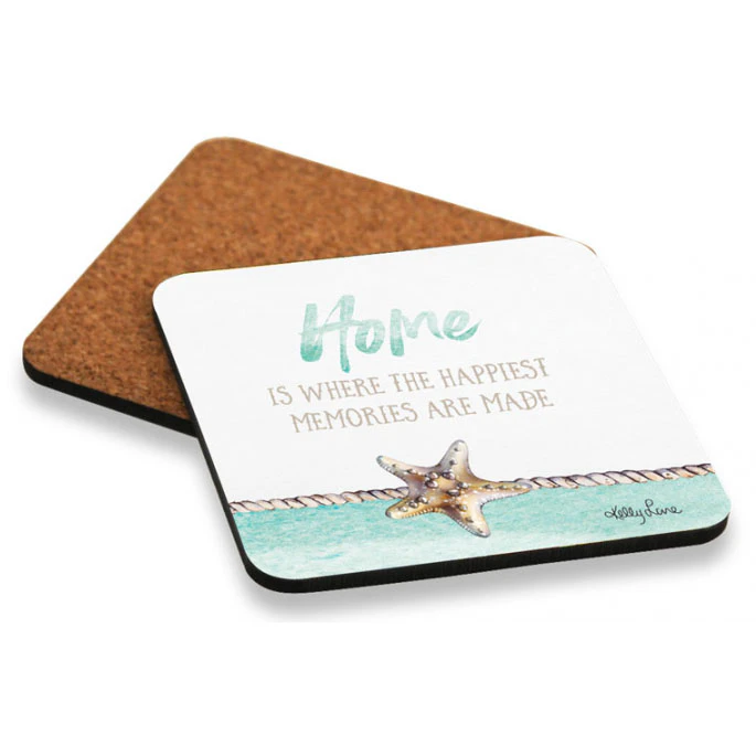 Kitchen Cork Backed Coasters Home Starfish Set of 6