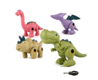 Dinosaur Toy Detachable Hand-eye Coordination Plastic STEM Construction Screwing Building Blocks Set for Entertainment