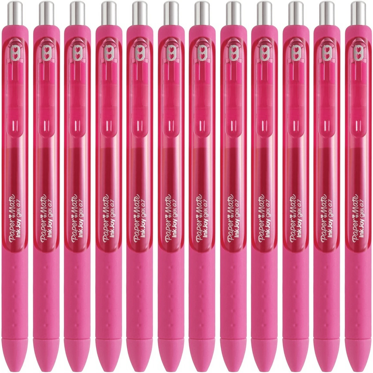 Papermate Inkjoy Gel Pen Retractable Medium 0.7mm Pink Box 12