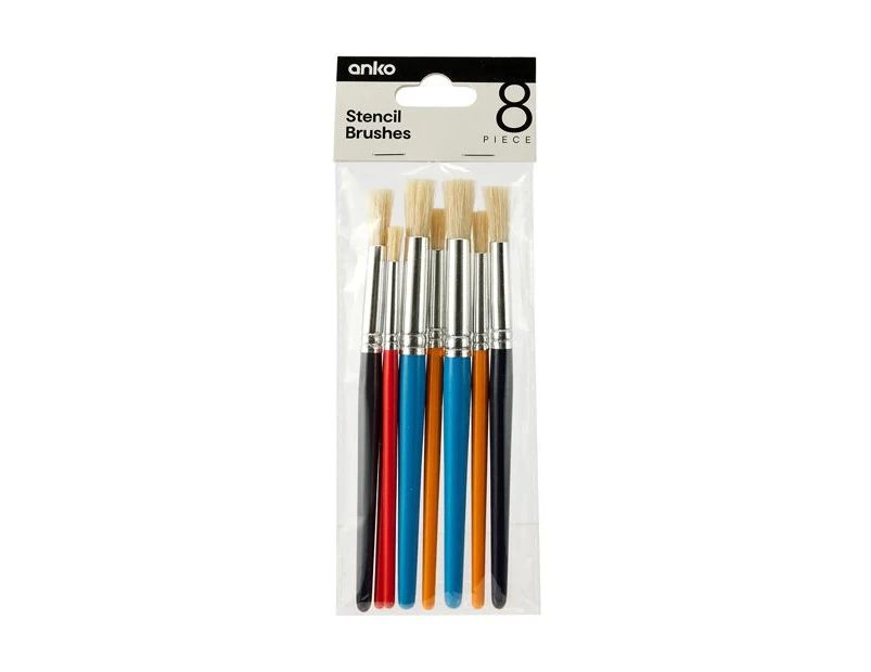 Stencil Brushes, 8 Pack - Anko