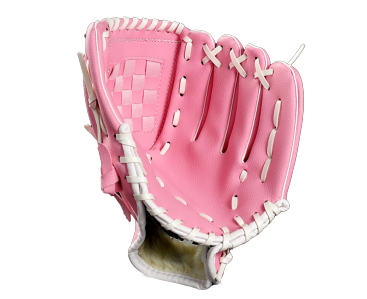 11.5inch Youth Outdoor Baseball Softball Practice Left Hand Protection Gloves Pink