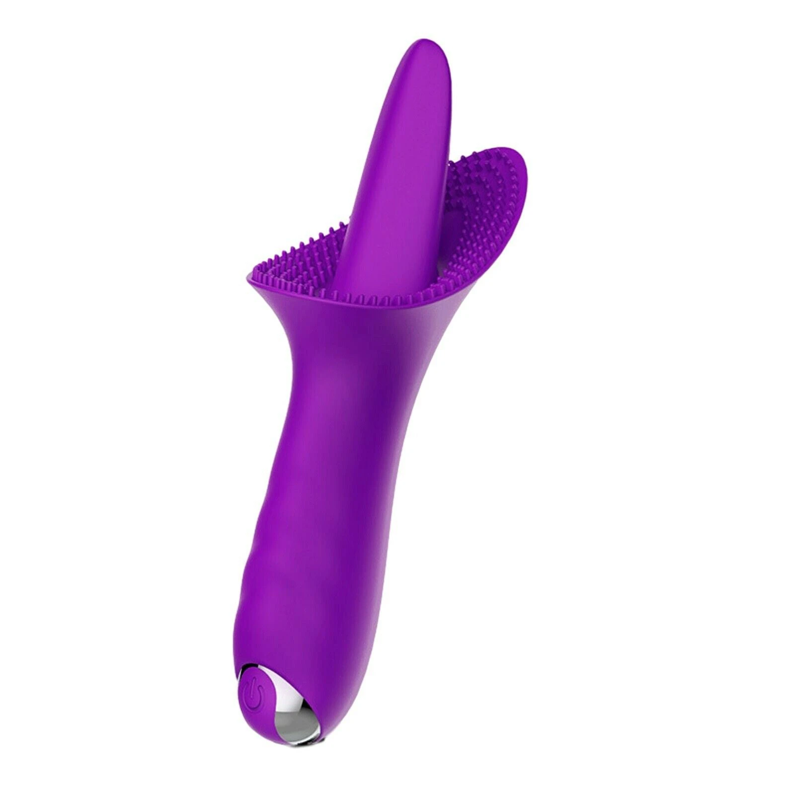 Licking Tongue Clitoris Vibrator Dildo G Spot Nipple Clit Stimulator Usb Sex Toy - Purple