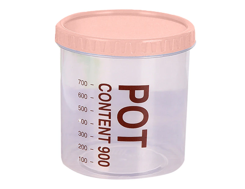 Kitchen Plastic Food Cereal Storage Box Container Transparent Sealed Jar Bottle-Pink