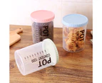Kitchen Plastic Food Cereal Storage Box Container Transparent Sealed Jar Bottle-Pink