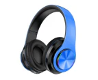 Bluetooth 5.0 Wireless Stereo Headphones Earphones For iPad Phone IOS Android - Blue