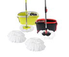 Spin Mop Bucket Set 360 Degree Stainless Steel Rotating Wet Dry Microfiber - Green