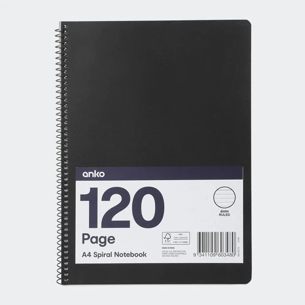 A4 Spiral Notebook - Anko