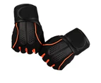 1 Pair Fitness Gloves Anti-Slip Strength Training Half Finger Outdoor Weightlifting Sports Training Gloves for Men and Women Orange