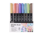 Metallic Brush Pens, Pastel, 8 Pack  - Anko