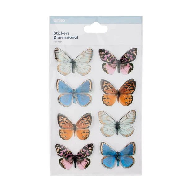 Dimensional Butterfly Stickers - Anko