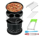Air Fryer Accessories 8in BBQ Dish Rack Pizza Cake Baking Oven Frying Pan - 14pcs
