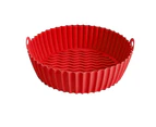 Air Fryer Silicone Pot Air Fryer Basket Liner Non-Stick Safe Oven Baking Tray - Red