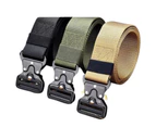 Mens Tactical Belt Nylon Outdoor Heavy Duty Army Waist Strap Military Waistband - Army Green