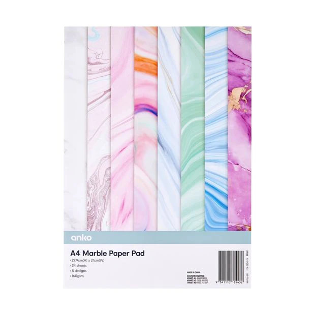 A4 Marble Paper Pad - Anko