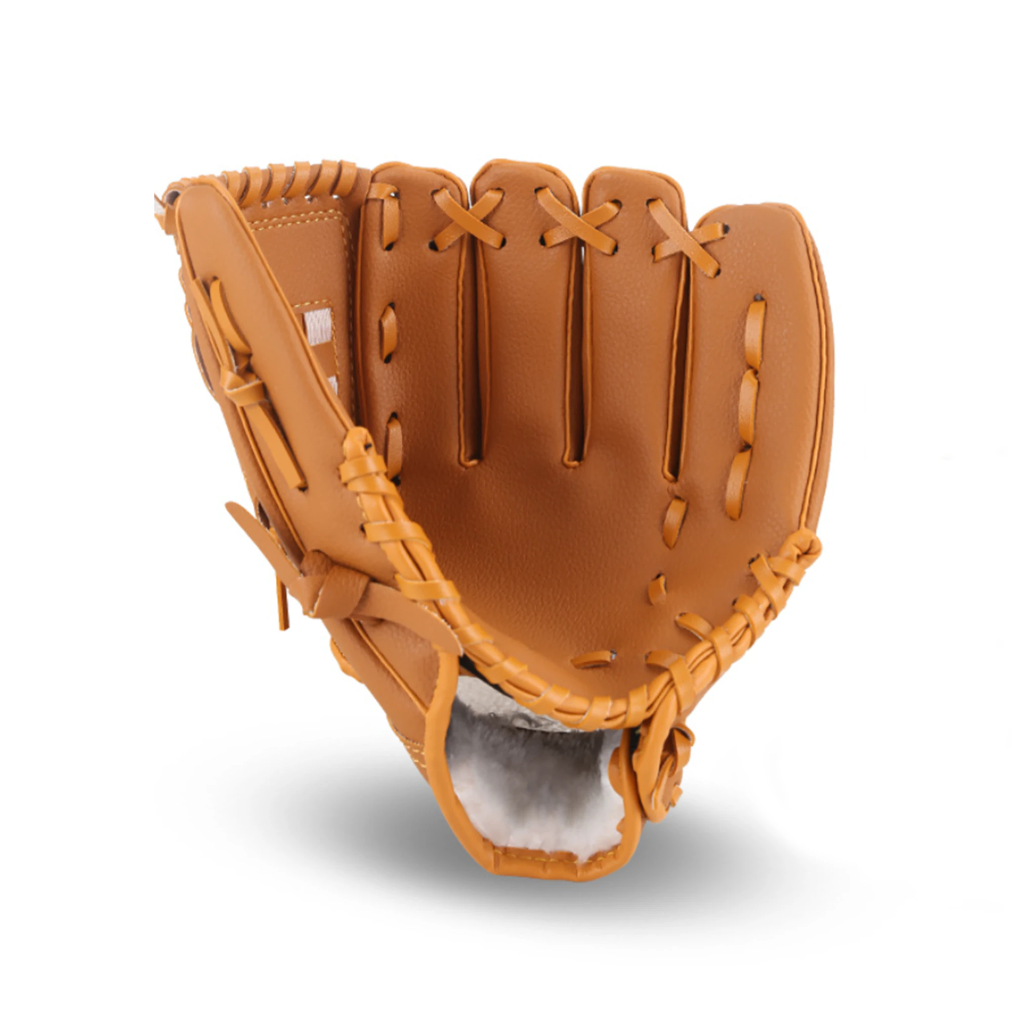 Kids Adults Baseball Left Hand Glove Catcher Pitcher Softball Mitts - Brown