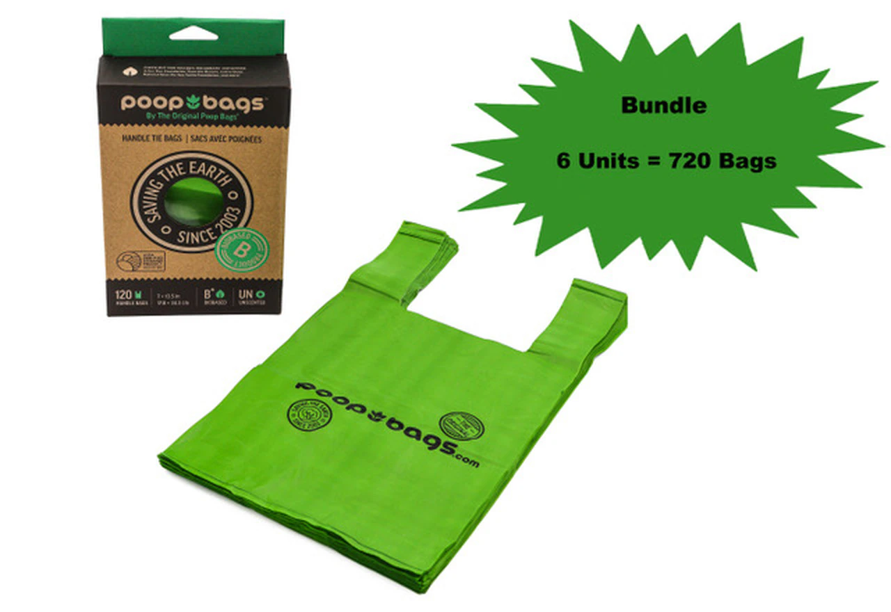 Poop Bags Biobased Handle Tie Dog Waste Bags 120 Pack