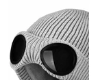 Men Women Chunky Beanie Hat Winter Warm Soft Woolen Knitted Skull Cap Windproof - Black