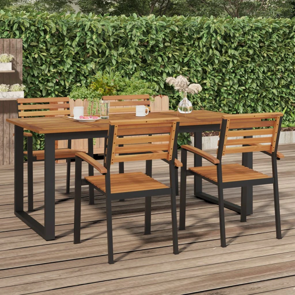 vidaXL Garden Table with U-shaped Legs 180x90x75 cm Solid Wood Acacia