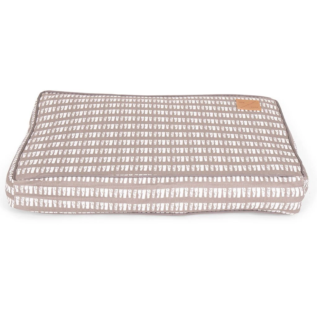 Mog & Bone Classic Cushion Dog Bed Latte Inverse Mosaic Medium