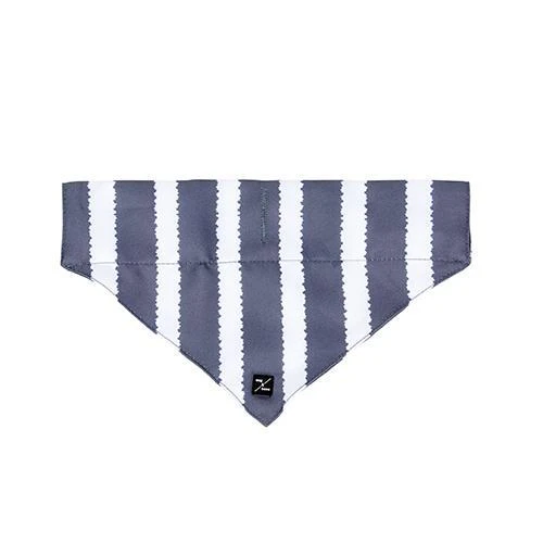 Mog & Bone Dog Bandana Dog Collar Accessory Charcoal Hamptons Stripe Medium