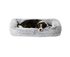 Snooza Calming Snuggler Non-Slip Faux Fur Plush Dog Bed Silver Fox Medium