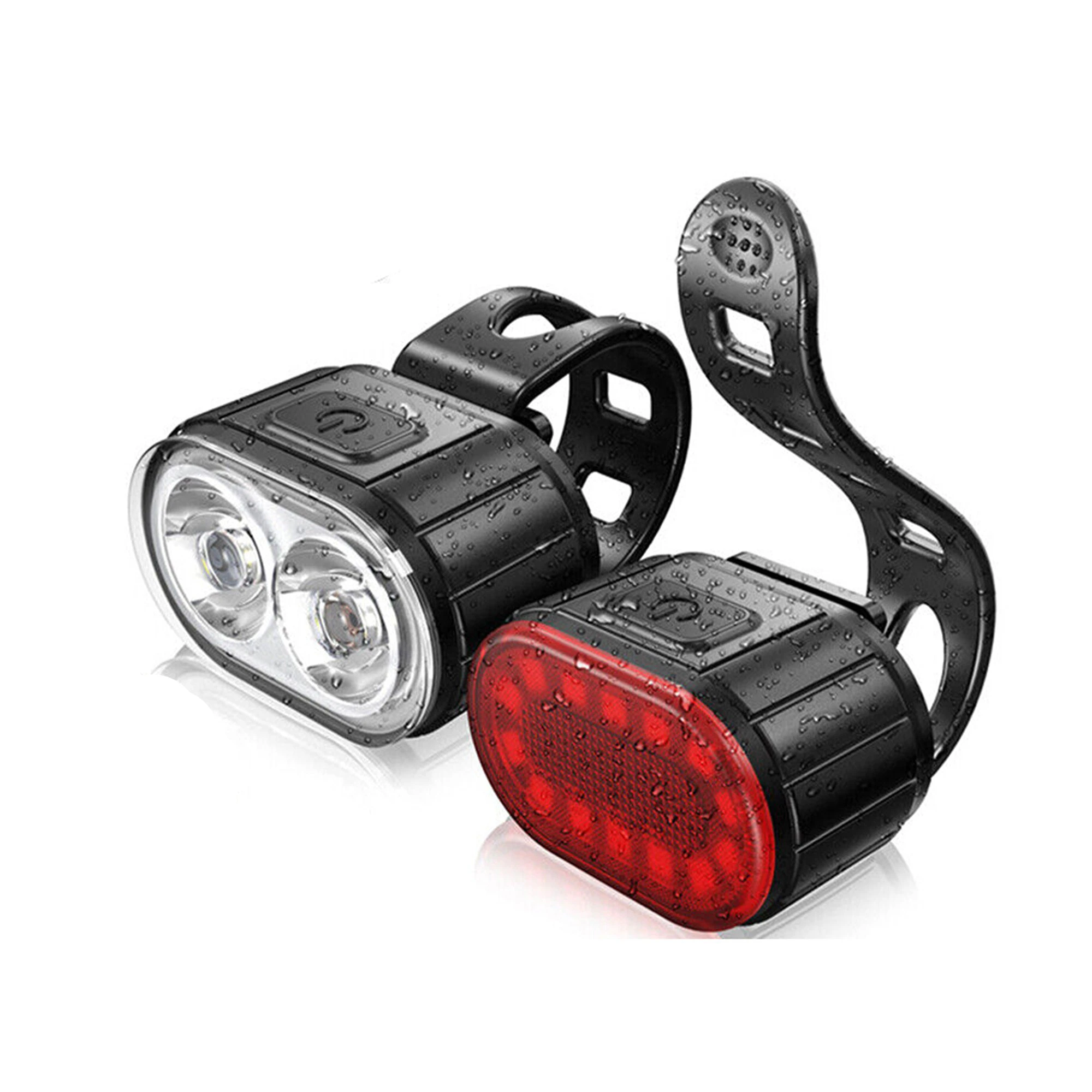 Bright LED Bike Lights Set USB Rechargeable Front Rear Mountain Bicycle Light