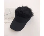 Wig Golf Baseball Cap With Fake Hair Cap Sun Visor Whimsy Fun Toupee Men Hats - Beige