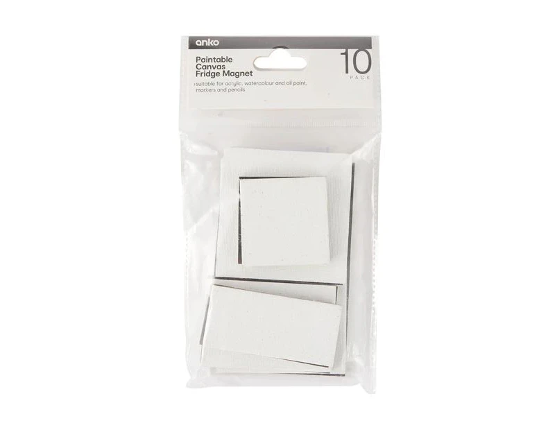 Paintable Canvas Fridge Magnets, 10 Pack - Anko