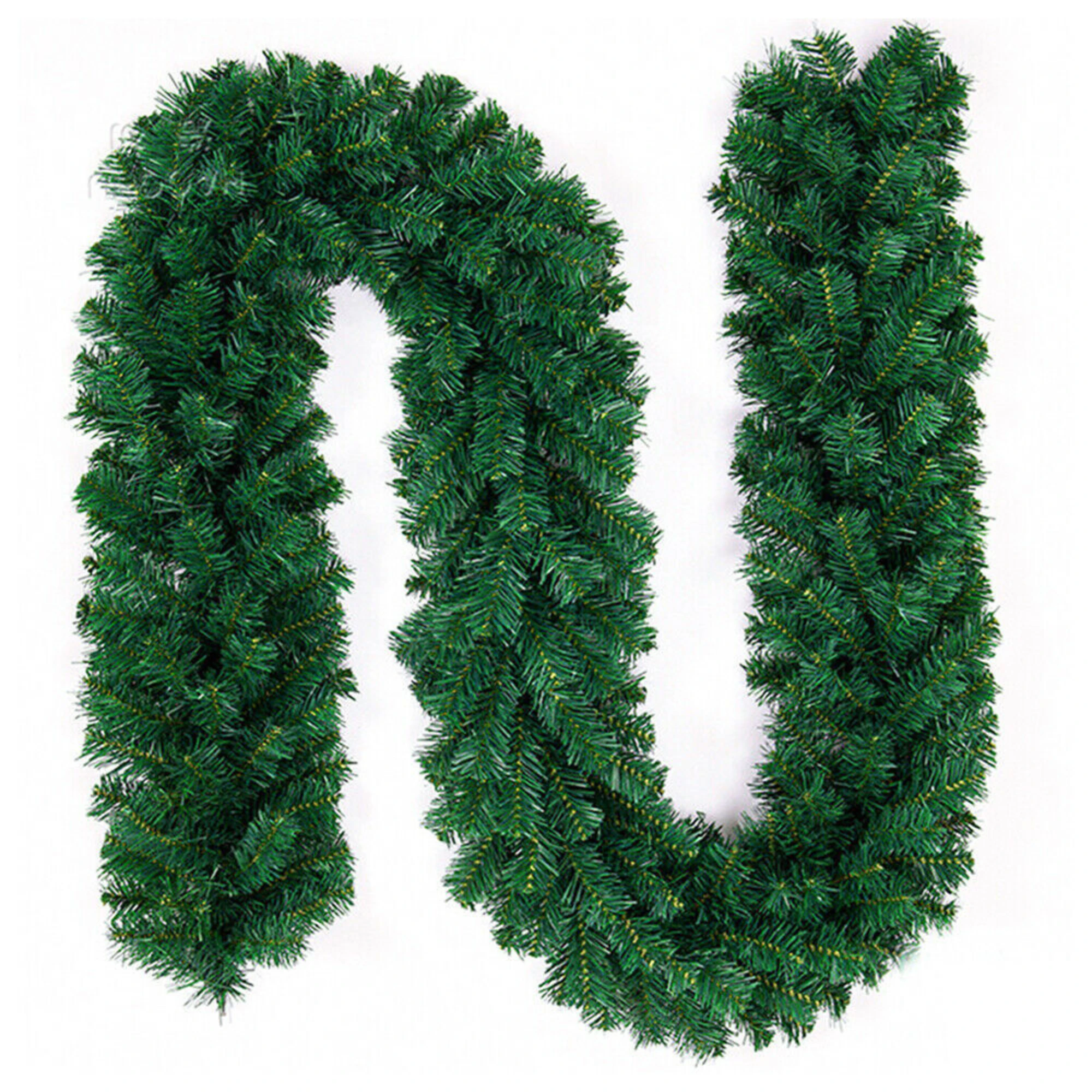 Christmas Garland Door Decorations Pine Bushy Fireplace Xmas Tree Wreath - 270cm