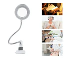 Magnifying LED Desk Lamp Light Clamp Magnifier Glass Craft Repair USB Adjust - 8x