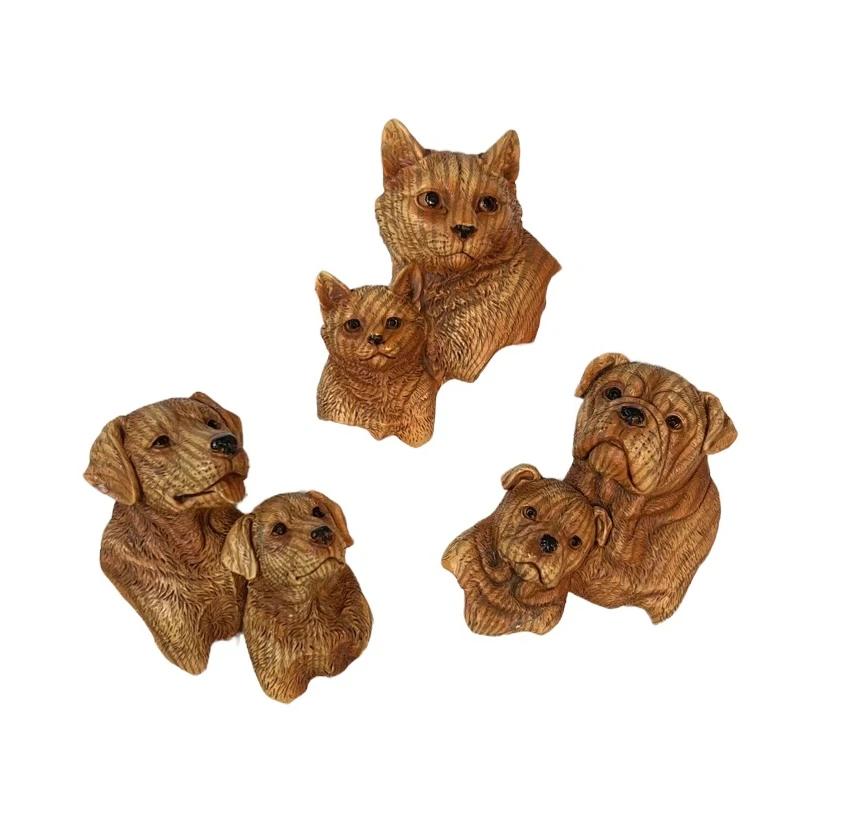 Wendy Gifts 7.5cm Wood Grain Resin Pet Magnet Set