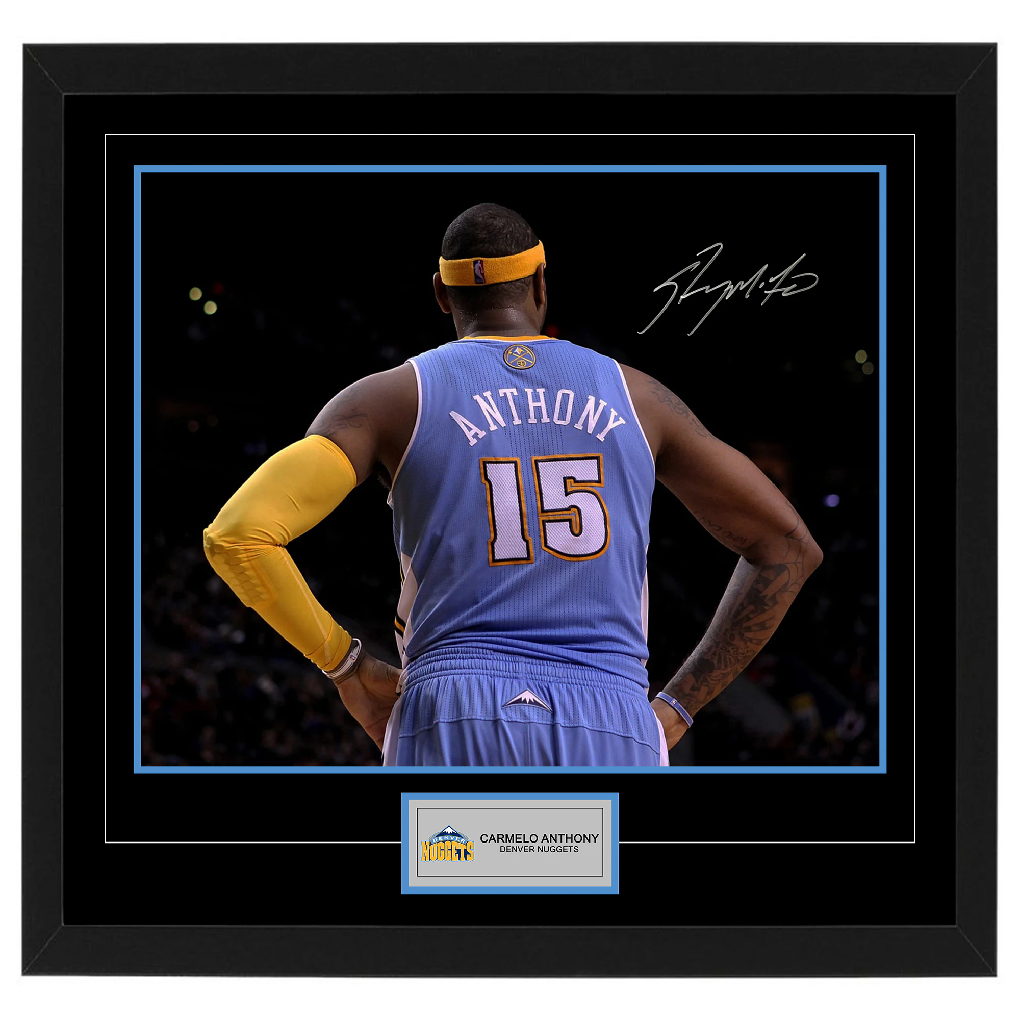 Basketball CARMELO ANTHONY Signed & Framed Nuggets 16x20 Photo Display B