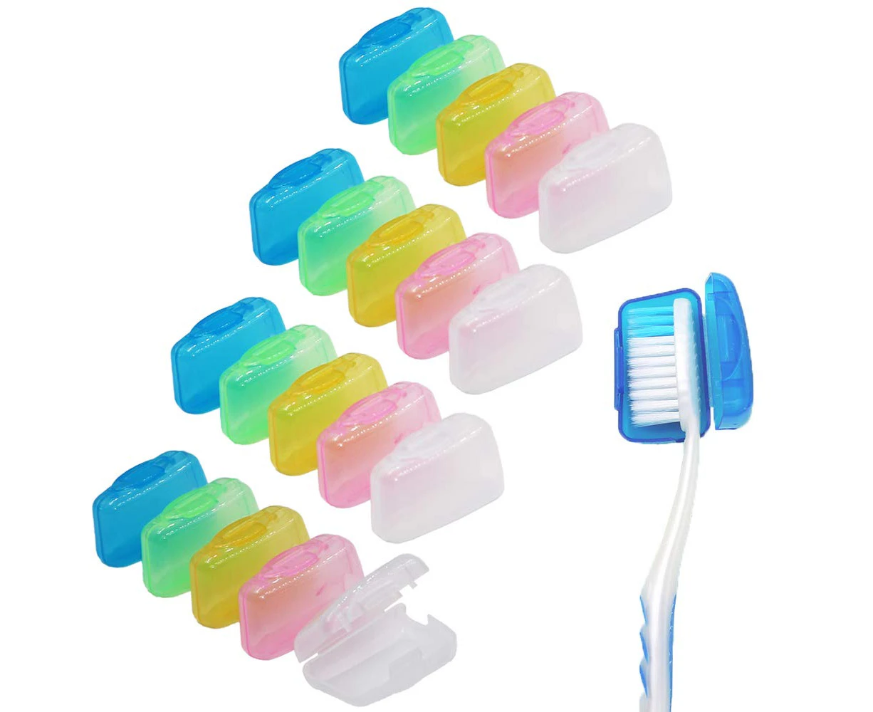 20 Pack Travel Toothbrush Head Covers, V-TOP Portable Toothbrush Caps Case Protector for Home and Outdoor (Plastic)