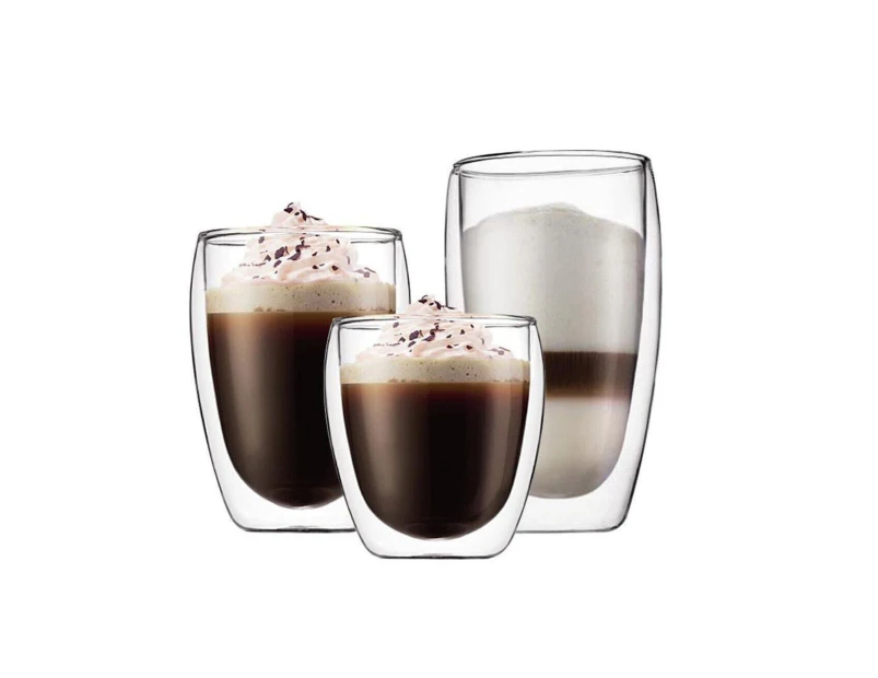 Double Wall Coffee Glass Tea Cup Coffee Cup Water Mug Juice Cups - 450ml