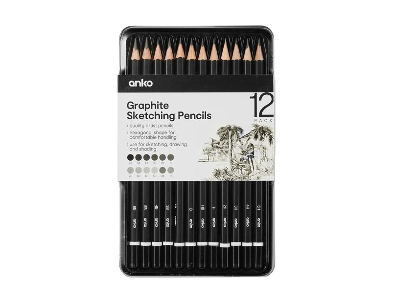 Sketching Pencils, 12 Pack - Anko