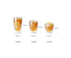 Double Wall Coffee Glass Tea Cup Coffee Cup Water Mug Juice Cups - 450ml